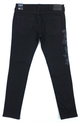 True Religion Mens 36x33 Rocco No Flap Relaxed Skinny Jeans Floral