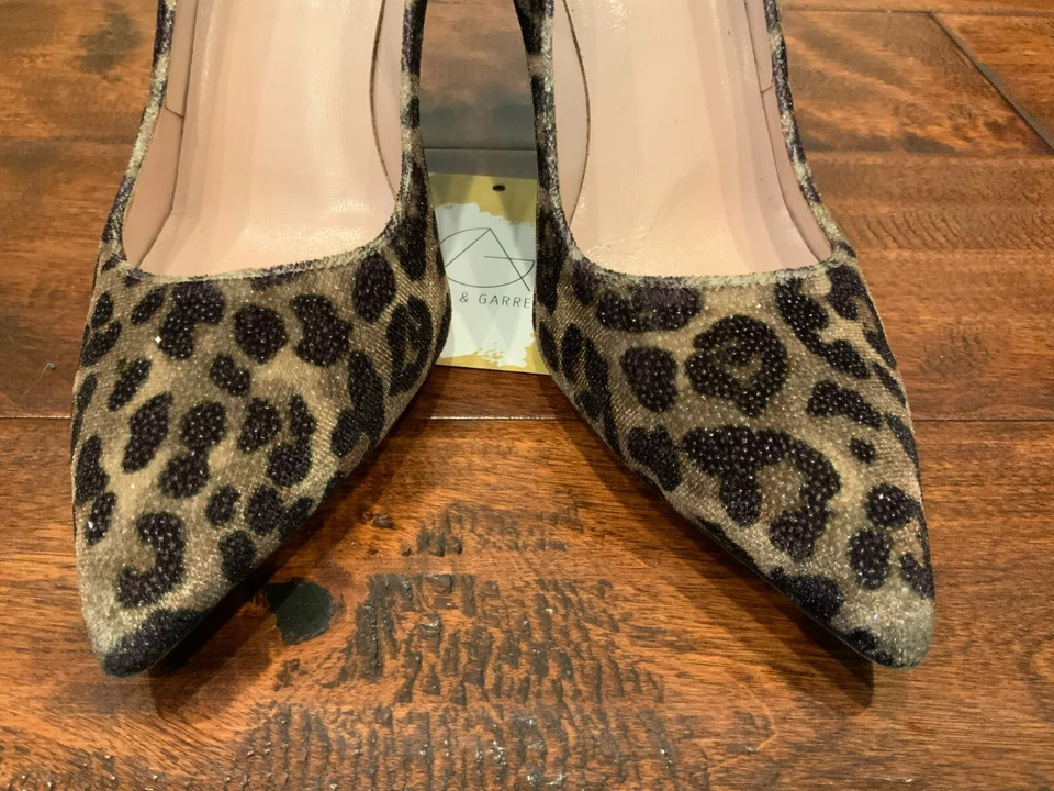 SJP коричневый блестящий леопард печать палевый заостренный носок каблуки, размер 38,5 (IT) 8,5 (США) - Изображение 2 из 4