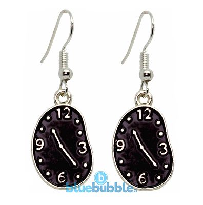 Bluebubble TICK TOCK Melting Clock Ohrringe Boho Chic Vintage Uhr Retro Kitsch