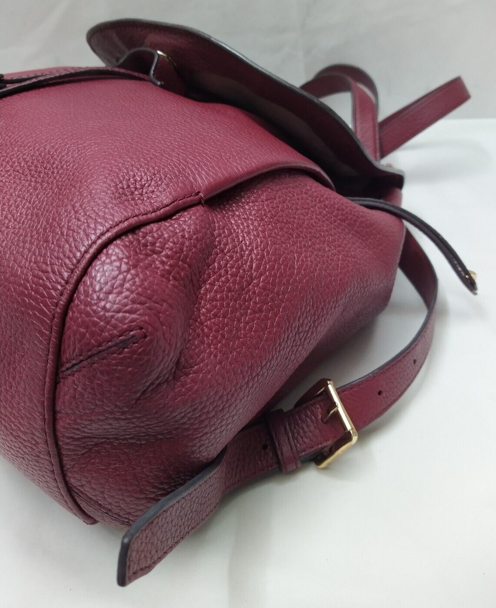 Michael Kors Burgundy Pebbled Leather Crystal Studded Drawstring Backpack Michael Kors Burgundy Pebbled Leather Crystal Studded  main image 3