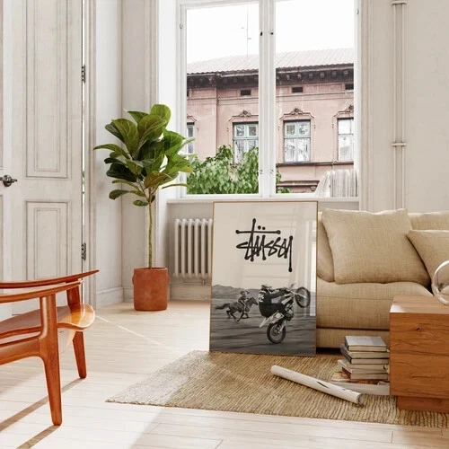 Póster de moto Stussy ropa de calle decoración arte de pared urbano para ciclistas - decoración de pared Foto 3 de 4