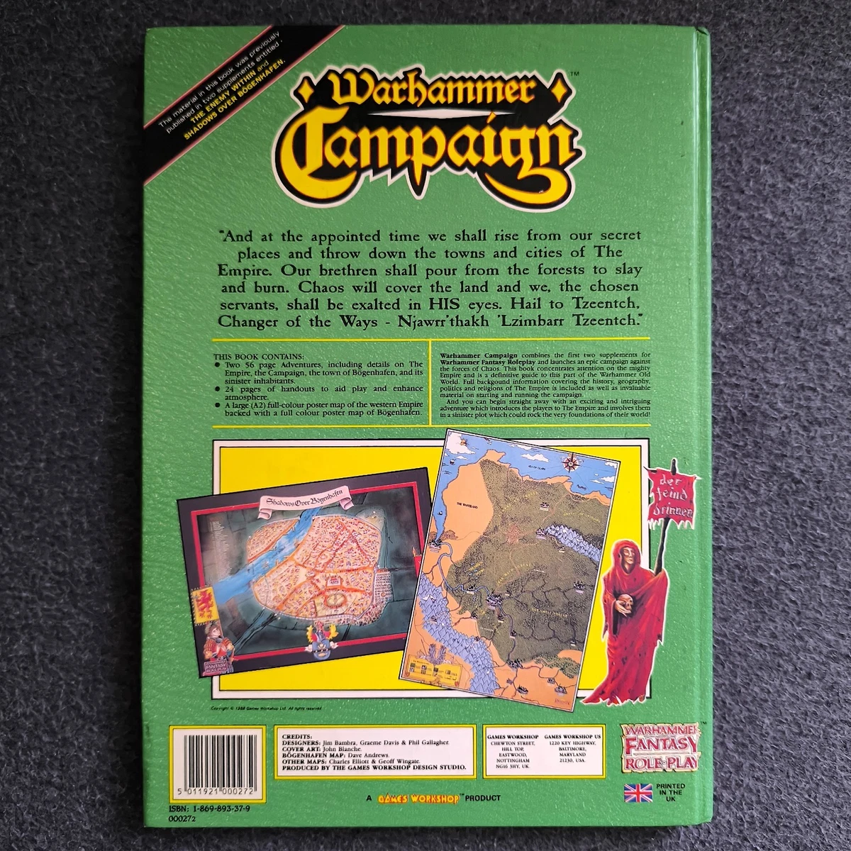 Warhammer Campaign Warhammer Fantasy Roleplay WFRP 1E VG+/EX Uncut