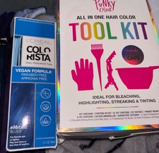 Blue Hi Color hair dye permanent plus tools