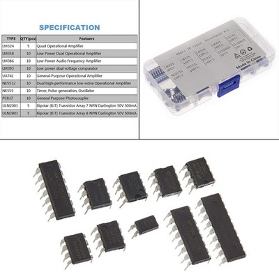 85 Stück IC-Chips ULN2803 PC817 Ne5532 OPAMP UA741 Single Precision Timer