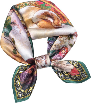100% Mulberry Silk Scarf 25.6''x25.6'' Square Women Neckerchief Headscarf - Lightw