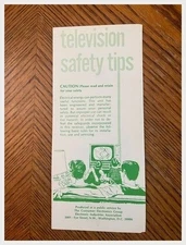1974 Television Safety Tips Brochure EIA Consumer Electronics Washington DC