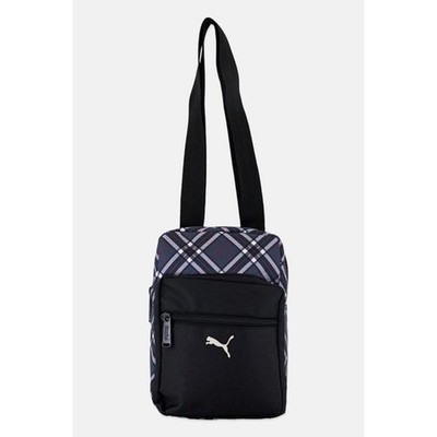 Puma Mens Plaid Crossbody Bag Navy Blue Messenger Festival Travel Shoulder Bag