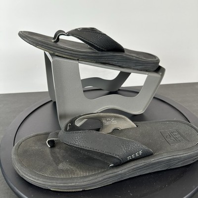 REEF Cushion Mens Size 10M Black Contoured Thong Flip Flop Beach Sandals