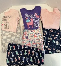Carter  s Pajamas Winter Fleece Pants Long Sleeve Shirts Girls Size 14 Lot Of 4 