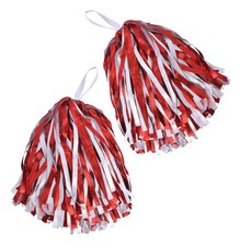 Pom Poms Red White Cheerleader Costume Accessory