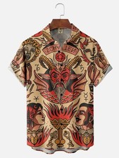 Vintage Tattoo Hawaiian Shirt 3