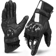 INBIKE Leather Motorcycle Gloves with Carbon Fiber Hard Knuckle Touch Screen ...
