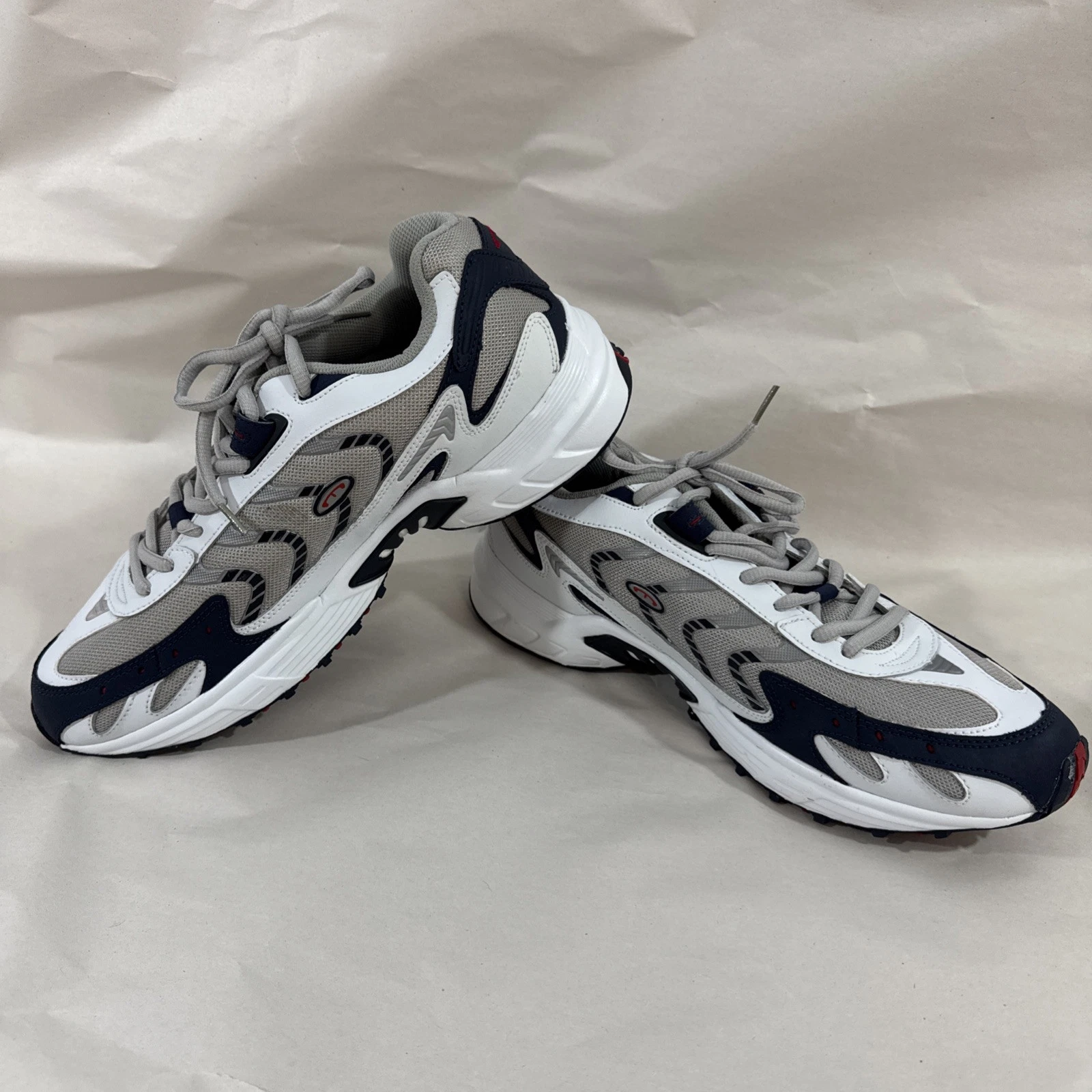 Turntec Sneakers Shoes Mens Size 10 White Blue Running Hiking Athletic
