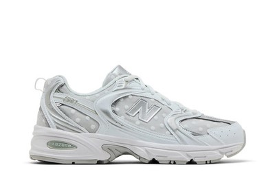 New Balance 530 White Silver Metallic Polka Dots U530HFW Available Now