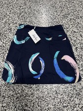 NWT Lady Hagen 17" Pull On Tummy Control Navy Print Golf Skort Sz S WGH17430PS23
