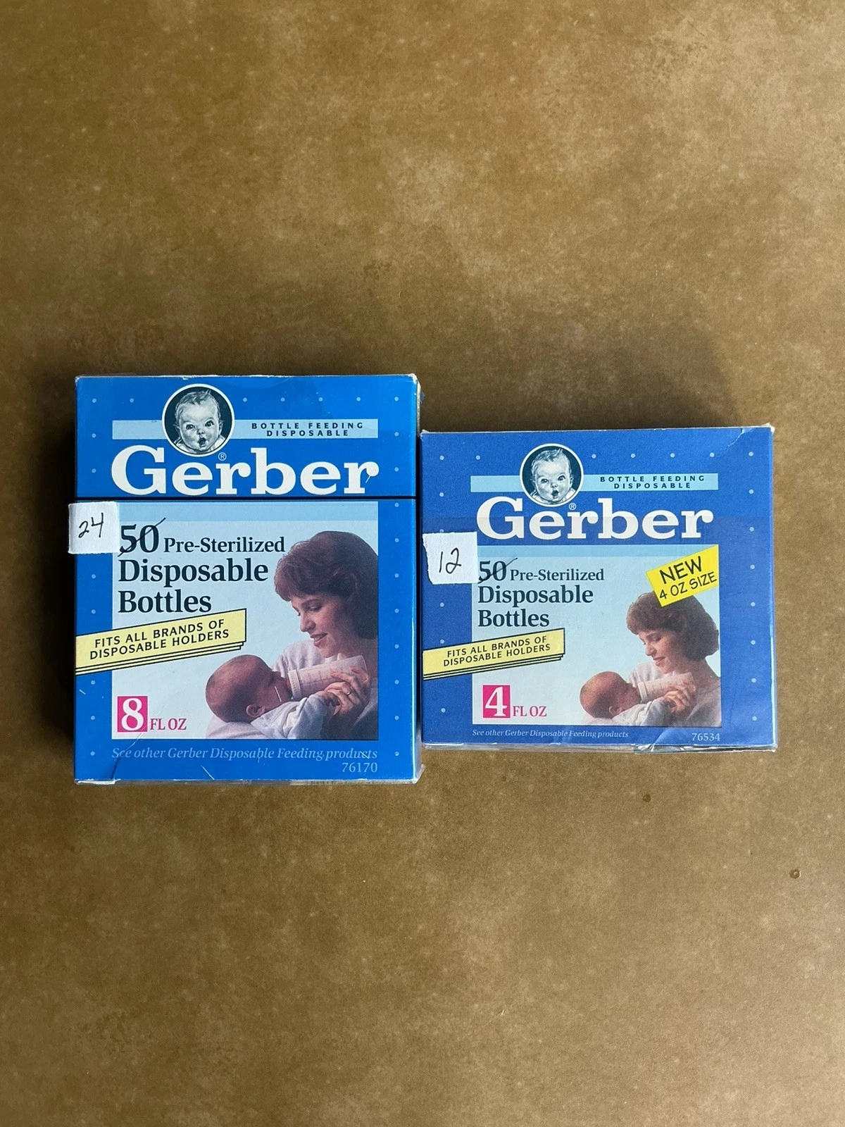 Vintage Gerber Pre-Sterilized Disposable Bottle Liners x 36 unused open boxes