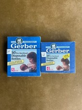 Vintage Gerber Pre-Sterilized Disposable Bottle Liners x 36 unused open boxes
