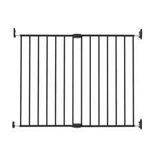 Locking Walk through Baby Gate for Stairs, Extra Wide and Extra Tall, Warm Black