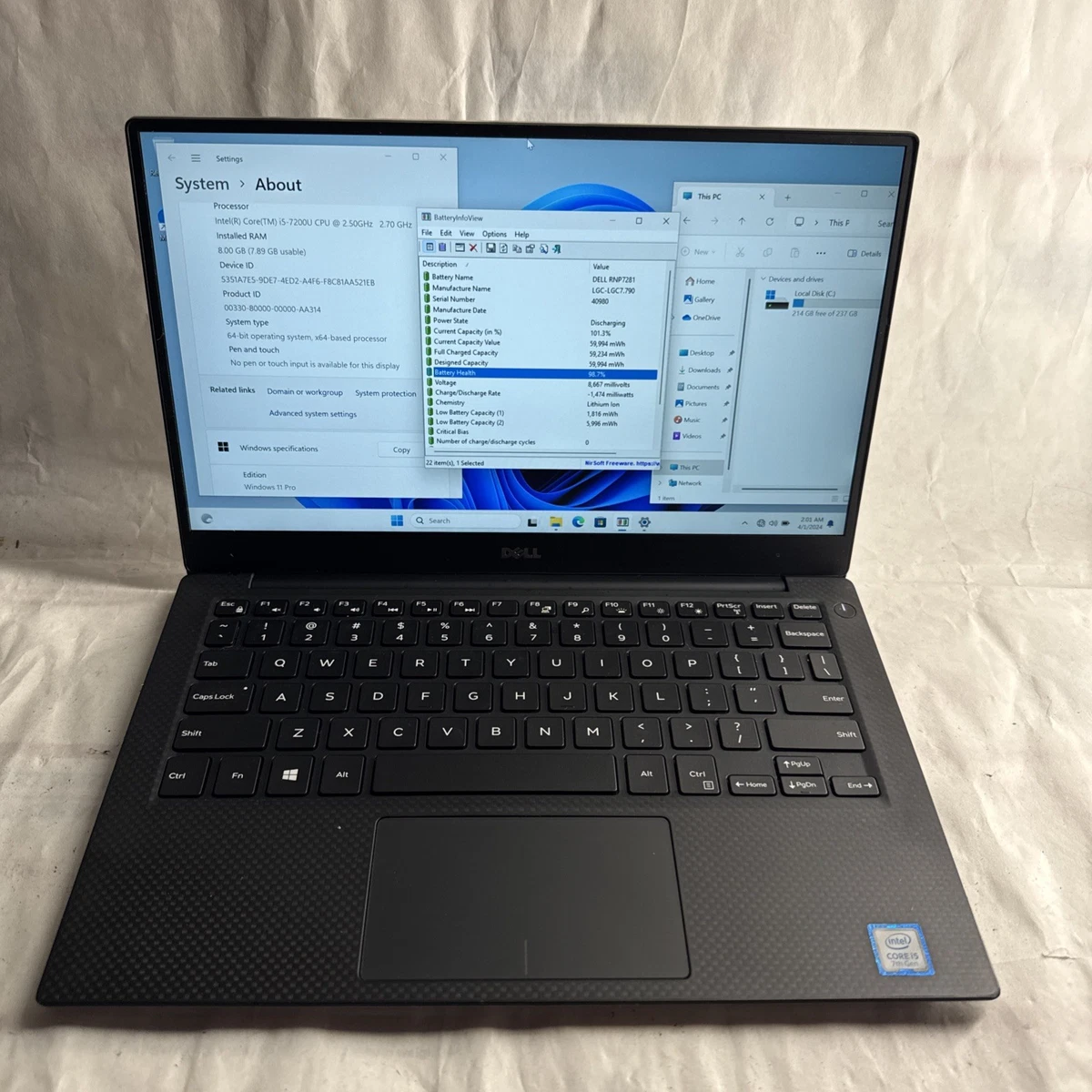 DELL ノートPC Intel Core i5-7200U Dell Intel Core I5-7200U Processor 8 GB RAM PC Laptops & Netbooks