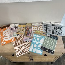 Craft Sticker / Stencil Lot Of 15 Scrapbook Paper Kits Alphabet, Sticky Note NEW