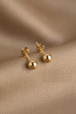 Tiny Ball Studs, Daily Wear Plain Ball Stud Earrings 3mm, 4mm, 5mm dainty gold