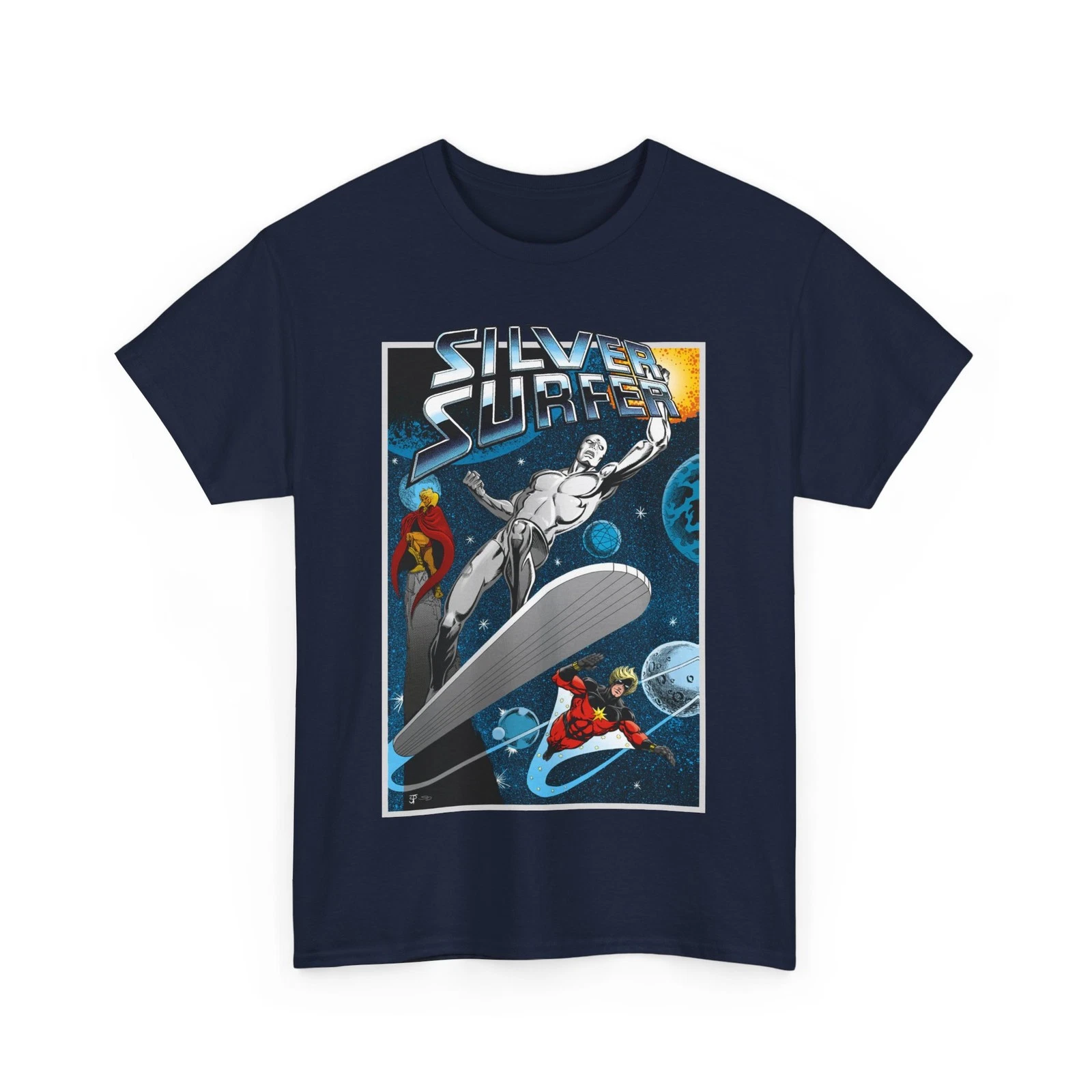 Silver Surfer T-Shirt - Marvel Comics - With Adam Warlock & Captain Marvel