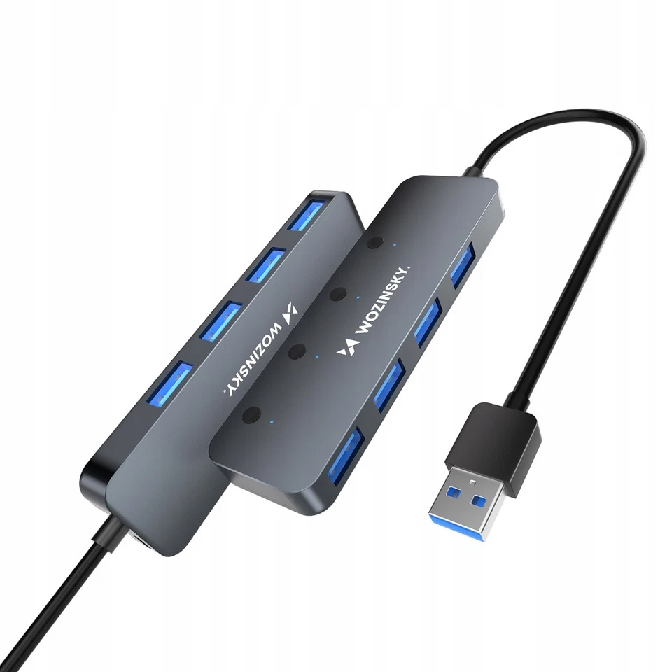Wozinsky USB 3.0 Hub 4 Ports mit Aluminiumbauweise und LED-Schalter - Bild 2 von 4
