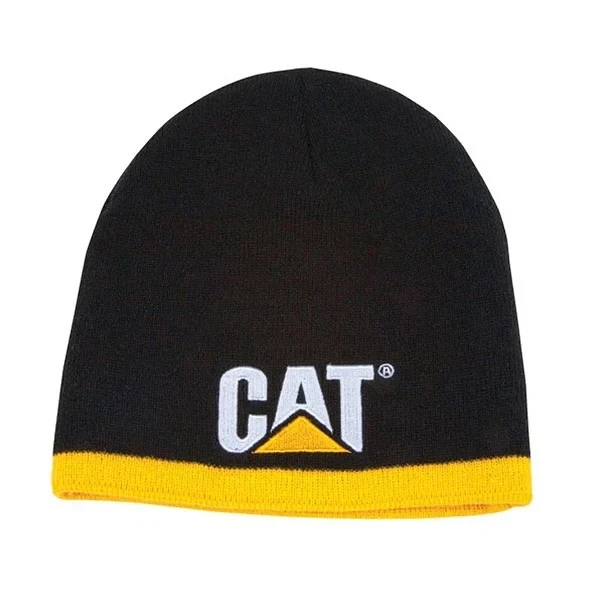 Caterpillar Equipment Black & Yellow Striped Winter Beanie Cap