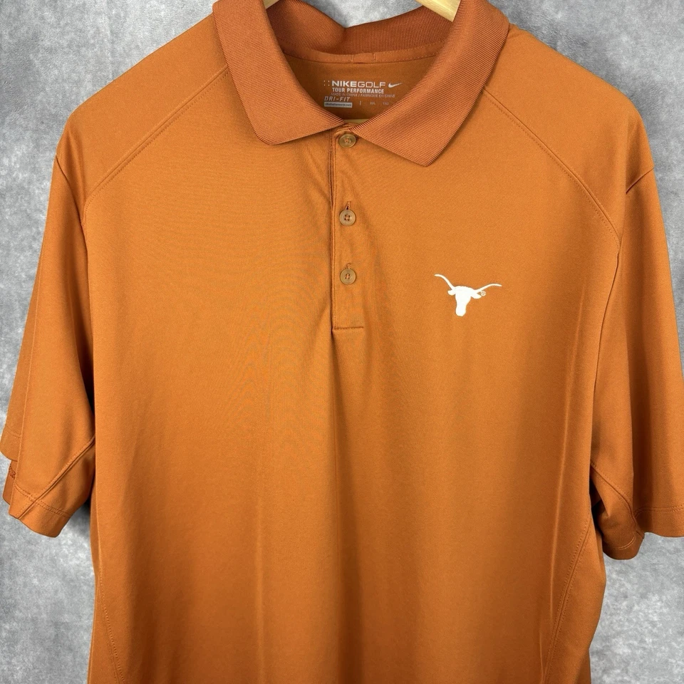 Texas Longhorns Polo Shirt Mens 2XL Orange Dri-Fit Nike Golf Tour Performance - Image 2 of 4