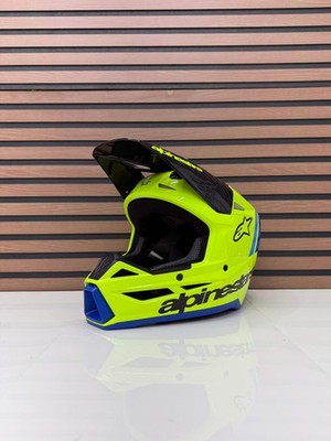 Alpinestars Youth SM3 Radium Helmet - Youth Medium - Fluo Yellow / Blue