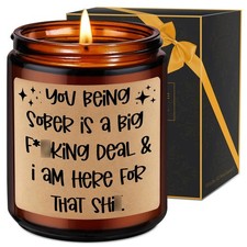 Fairy's Gift Candle, Sobriety Gifts for Women Men, 1 Year Brown-Lavender 