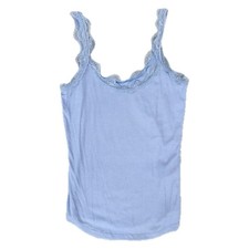 Gap Body Blue Tank Top with Lace Accents Sz M NWT