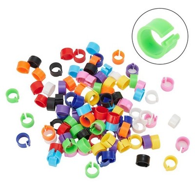 10 Farben Küken-Ringe Set-Kit 100Pcs 8mm Klammer/Geflügel Bein Vogel Papagei