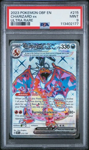 New Listing2023 Pokemon Obf En-Obsidian Flames #215 Charizard Ex Ultra Rare PSA 9