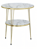 Beistelltisch Aus Metall In Weiß Modern Eleganter Stil