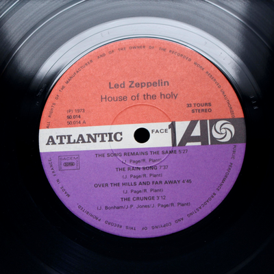 ORIGINAL 1973 PLUM LABEL STERLING RL LED ZEPPELIN HOUSES OF THE