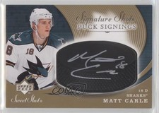 2007 Sweet Shot Signature Shots/Saves Puck Signings Matt Carle #SSP-MC Auto 2d8