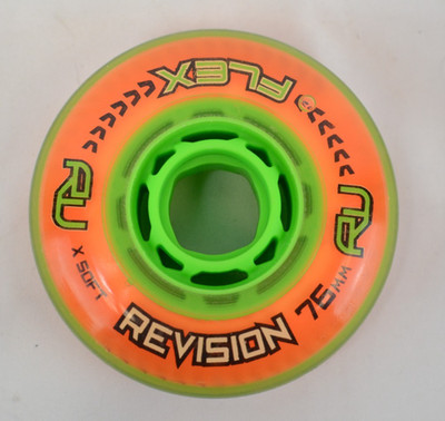 Revision Flex Inline Hockey Wheels 76mm X-Soft Orange 4-Pack (0410-447)