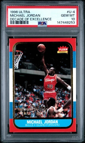 1996 Fleer Ultra #U-4 Michael Jordan Decade of Excellence PSA 10 Gem MT || (253)