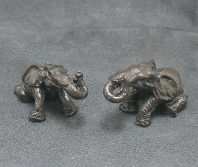 MAGIC DUO ELEPHANT THAI MINI AMULET RICH LUCKY PEACEFUL HAPPY SUCCESS GOOD LIFE