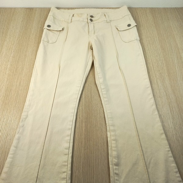 J Galt Shanghai Jeans Women's Size S Low Rise Stretch Flare Hipster Cargo Long
