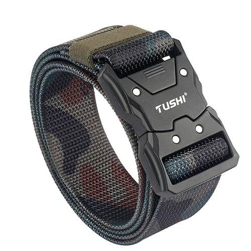 Men's Tactical Belt Hard Alloy Quick Release Buckle Soft Nylon Military Belt - Picture 2 of 38