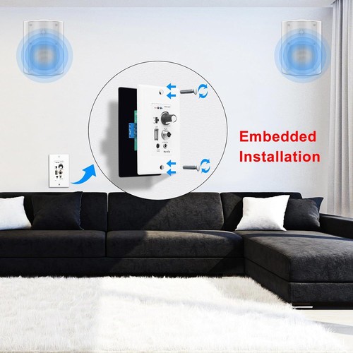 Altavoces interiores exteriores Herdio 4" 200W impermeables con cable + amplificador de pared Bluetooth - Imagen 13 de 34