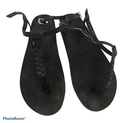 black braided rainbow sandals