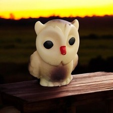 Vtg Rubber Hand Painted Owl Pencil Sharpener 2 Inches
