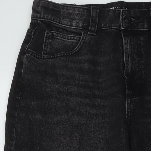ASOS Womens Black Cotton Wide-Leg Jeans Size 30 in L26 in Regular Button - Picture 6 of 10