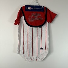 Adidas St. Louis Cardinals MLB Infant Kids Creeper Set Bodysuit Booties Bib 24M