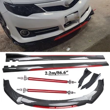 Front Bumper Lip Spoiler/ Body Kit+Side Skirt Carbon Fiber For toyota camry