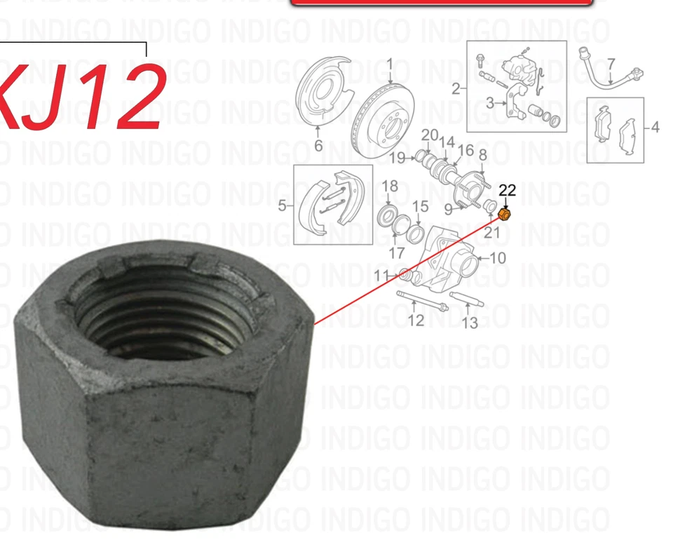 Tuerca de buje trasero de freno JAGUAR OEM 95-03 XJ6 XJ8 97-06 XK8 92-96 XJS JZN100035 Foto 2 de 4