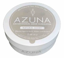 Azuna Antimicrobial Odor Eliminator Gel - Natural Scent - 2oz Jar for Small Room